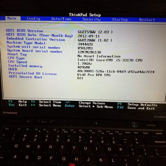 Lenovo ThinkPad X1 Carbon 14in laptop Intel i5-3317U CPU 4GB RAM 128GB HDD image number 9
