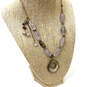 Designer Silpada 925 Sterling Silver Amethyst Tear Drop Pendant Necklace image number 1