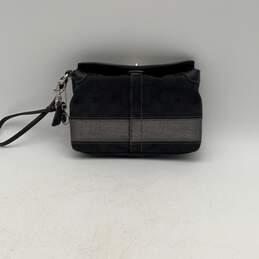 Coach Womens Black Glitter Bag Charm Turnlock Wristlet Wallet Clutch alternative image