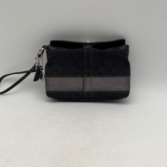 Coach Womens Black Glitter Bag Charm Turnlock Wristlet Wallet Clutch image number 2