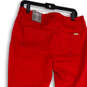 NWT Womens Red Denim Pockets Stretch Slim Straight Leg Jeans Size 1.5 Short image number 4