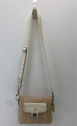 COACH Tan Leather Turnlock Pocket Crossbody Bag