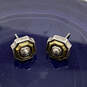 Designer Brighton Two-Tone Square Shape Small Classic Stud Earrings image number 2