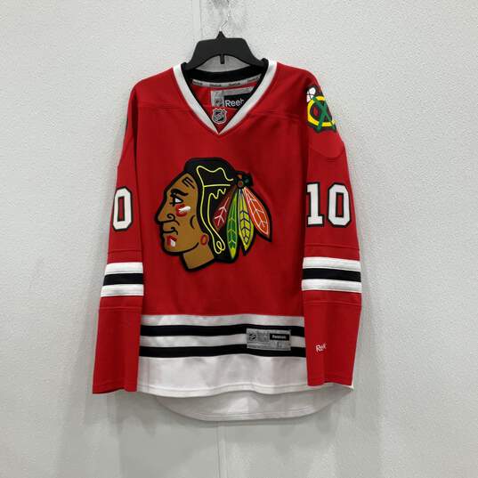 Mens Red Chicago Blackhawks Patrick Sharp #10 NHL Hockey Jersey Size Large image number 1