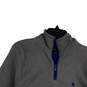 Mens Gray Regular Fit Long Sleeve Quarter Zip Pullover Sweater Size Small image number 3