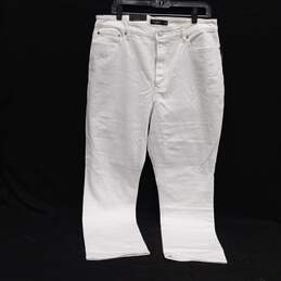 Lauren Ralph Lauren Women's White Denim High-Rise Straight Ankle Jeans Size 33/6 NWT