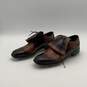 Mens Brown Two Tone Leather Lace-Up Low Top Spikes Athletic Golf Shoes Size 8D image number 4