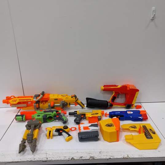 Bundle of 6 Assorted NERF Toy Guns w/Accessories image number 1