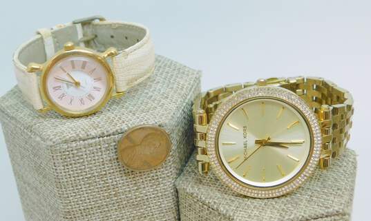 Michael Kors and Guess Gold Tone Designer Quartz Watches image number 2