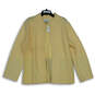 NWT Womens Yellow Beaded Long Sleeve Open Front Cardigan Sweater Size 2XL image number 1