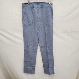 NWT MN's J. Crew Slim Fit Tailored Blue Print Trousers Size 29 x 32