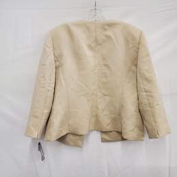 NWT Tahari Arthur Levine 100% Polyester Beige Embroidered Jacket Size 18