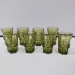 Vintage Bundle of 8 Assorted Green Glass Cups