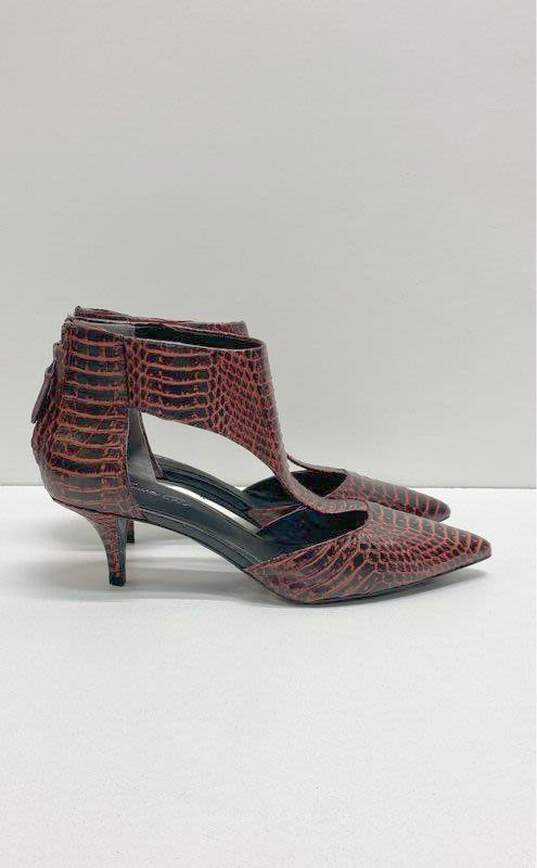 Kenneth Cole T-Strap Red Reptile Print Heels Women 7.5 image number 1