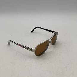 Womens Adrian Silver-Tone Floral Frame Brown Lens Adjustable Aviator Sunglasses alternative image