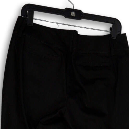 NWT Womens Black Flat Front Slash Pocket Straight Leg Cropped Pants Size 6 image number 4