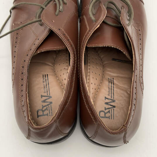 Mens Michigan Brown Leather Almond Toe Lace-Up Oxford Dress Shoes Size 11 image number 6