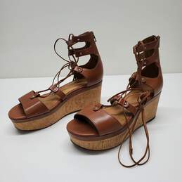 Coach Women Brown Platform Strappy Sandal Heels Size 9 alternative image