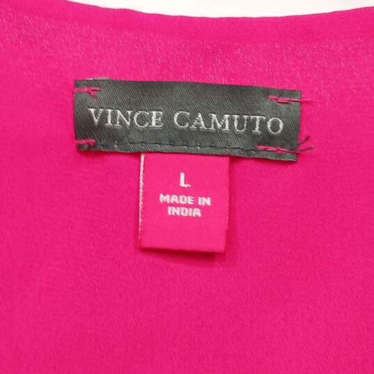 Vince Camuto Pink Long Sleeve Tiered Dress Women's Size L image number 3