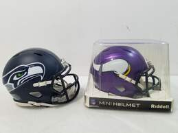 Seattle Seahawks & Signature Minnesota Viking Helmets alternative image