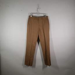 Mens Regular Fit Flat Front Slash Pockets Straight Leg Dress Pants Size 32X34