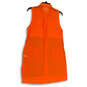 Womens Orange Sleeveless Collared Side Slit Button-Up Shirt Size Small image number 2