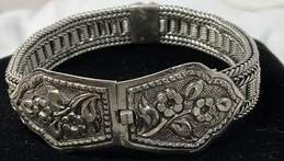 Vintage Sterling Silver Floral Braided Bracelet