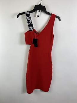 BEBE Women Red Body Con Sleeveless Mini Dress XS NWT alternative image
