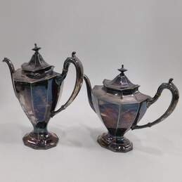 Reed & Barton Art Deco Coffee Pot Teapot Tea Set Creamer Sugar Silver Plate 3690 alternative image