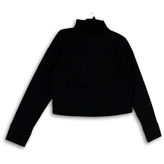 NWT Womens Black White Turtleneck Long Sleeve Pullover Sweatshirt Size M image number 2