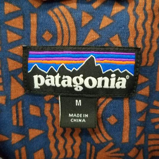 Patagonia Blue & Brown Patterned Organic Cotton& Hemp Button Up Shirt WM Size M image number 3