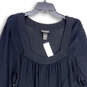 NWT Womens Black Pleated Scoop Neck Long Sleeve Shift Dress Size 18/20 image number 3