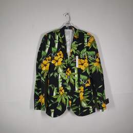 NWT Mens Floral Long Sleeve Collared Single Breasted Blazer Size 38R