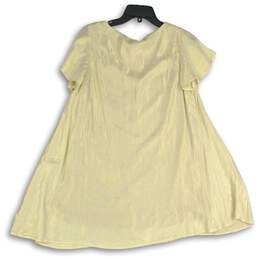 NWT Shore Womens Metallic Gold Cream Shimmer Short Sleeve Swing Mini Dress Sz S alternative image