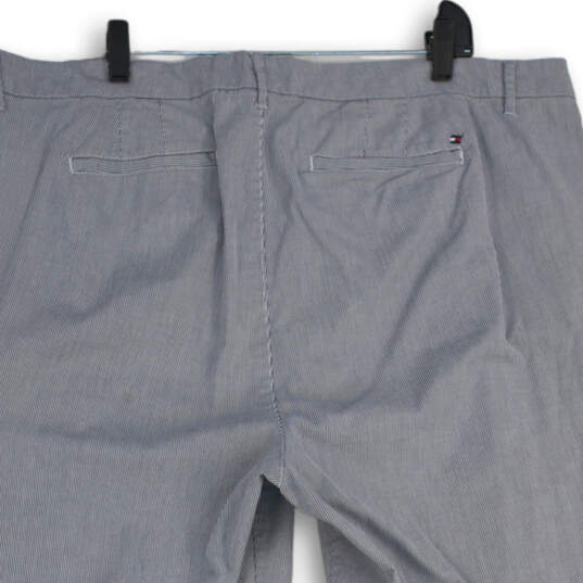 Womens Blue White Striped Flat Front Slash Pocket Chino Pants Size 20W image number 4