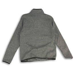 Womens Gray Radiator Fleece Mock Neck Long Sleeve Henley Sweater Size L alternative image