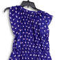 Womens Blue Pink Floral Flutter Sleeve V-Neck Fit & Flare Dress Size Small image number 4