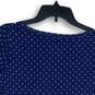 NWT Talbots Womens Blue White Polka Dot Short Sleeve Boat Neck Blouse Top Sz PS image number 4