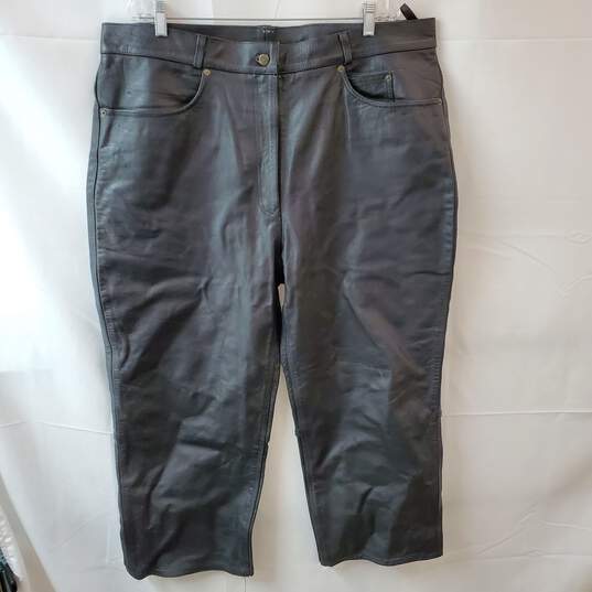 Size 18 Black Leather Motorcycle Pants image number 1