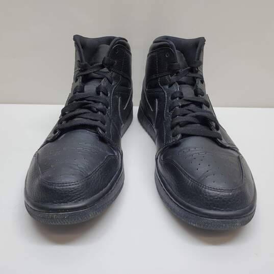 Nike Air Jordan 1 Mid Triple Black Basketball Shoes (554724-091) Men’s image number 2