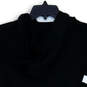 Women's Black White 1/4 Zip Long Sleeve Drawstring Pullover Hoodie Size XS image number 4