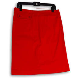 Womens Red Front Slit Flap Pocket Knee Length A-Line Skirt Size 40 alternative image