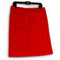 Womens Red Front Slit Flap Pocket Knee Length A-Line Skirt Size 40 image number 2