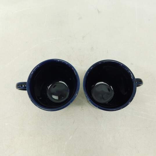 VTG Fiestaware Cobalt Blue Ring Handle Coffee Mugs Set of 4 image number 3