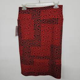 Red High Waist Pencil Stretch Skirt alternative image