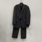 NWT Mens Black Three Button Blazer And Pants Two Piece Suit Set Size 42/36R image number 1