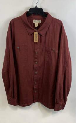 NWT Duluth Mens Brown Cotton Long Sleeve Button Front Shirt Jacket Size 4XL