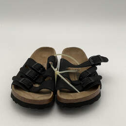 NWT Womens Black Open Toe Adjustable Strap Slip-On Slide Sandals Size 5