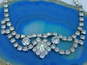 Vintage Robert & Fashion Pink & Clear Icy Rhinestone Clip-On Earrings Necklace & Bracelet 71.7g image number 3