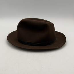 Lock & Co. Hatters Mens Brown Wide Brim Leather Trim Fedora Hat Size L alternative image